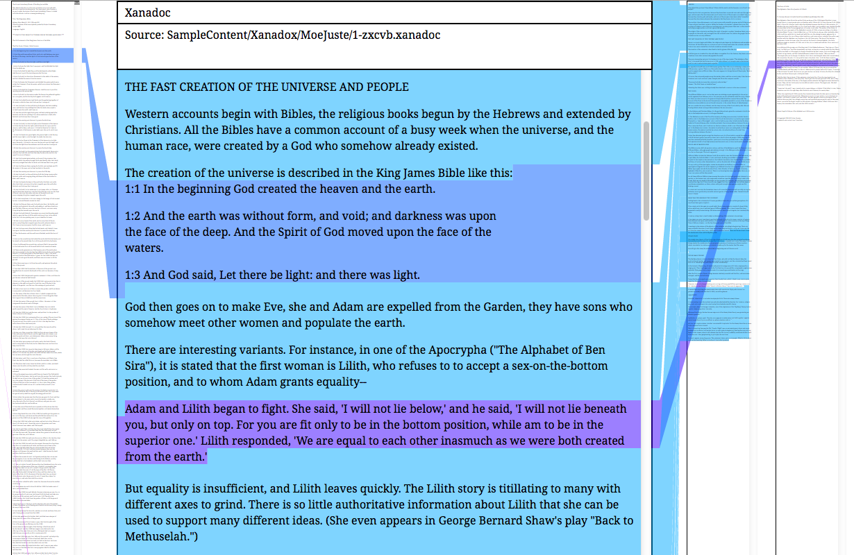 Screenshot of the OpenXanadu prototpye